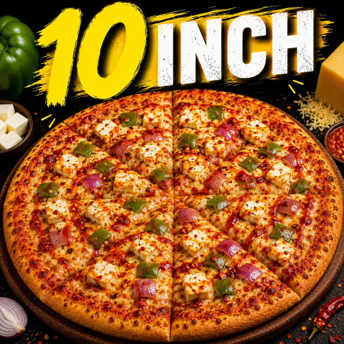 Paneer Schezwan Pizza (10")