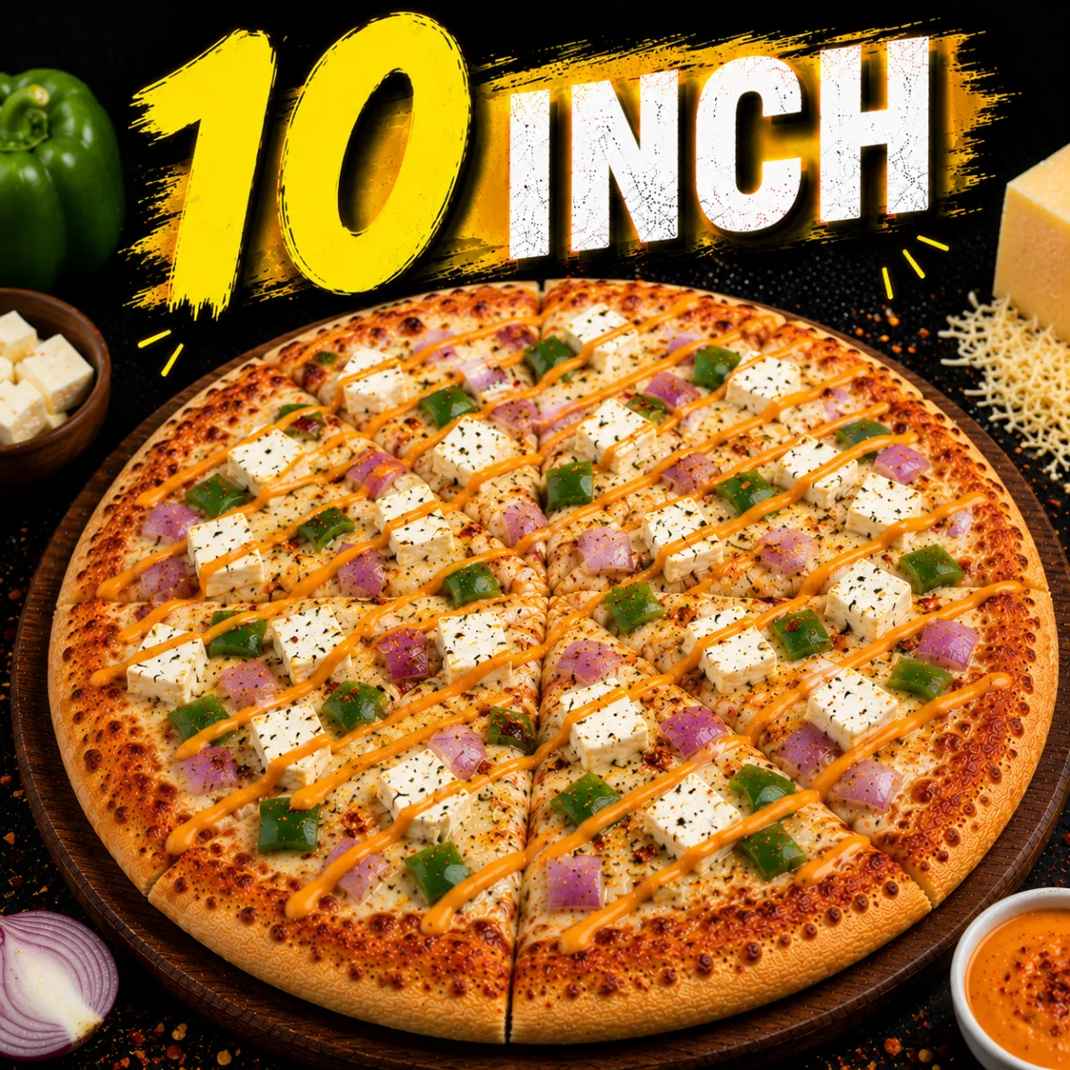 Paneer Peri Peri Pizza (10")
