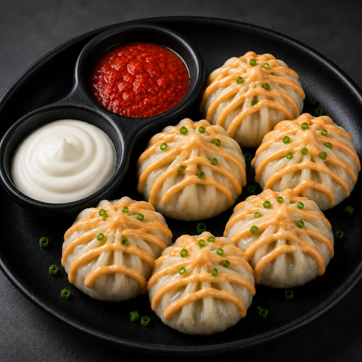 Veg Peri Peri Sauce Momos Steam (6 pcs)