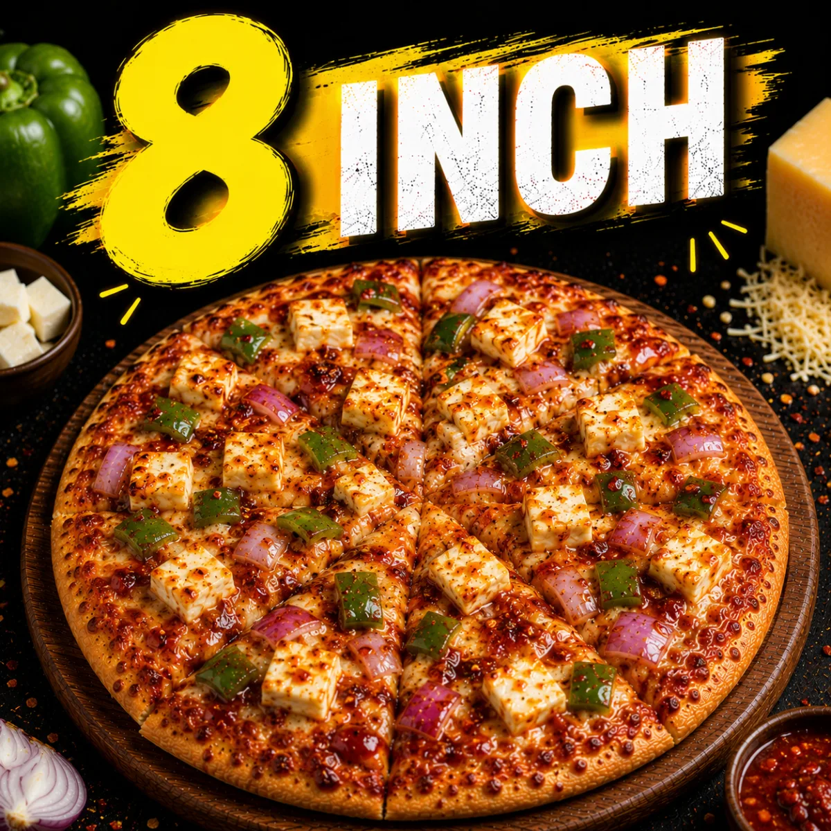 Paneer Schezwan Pizza (8")
