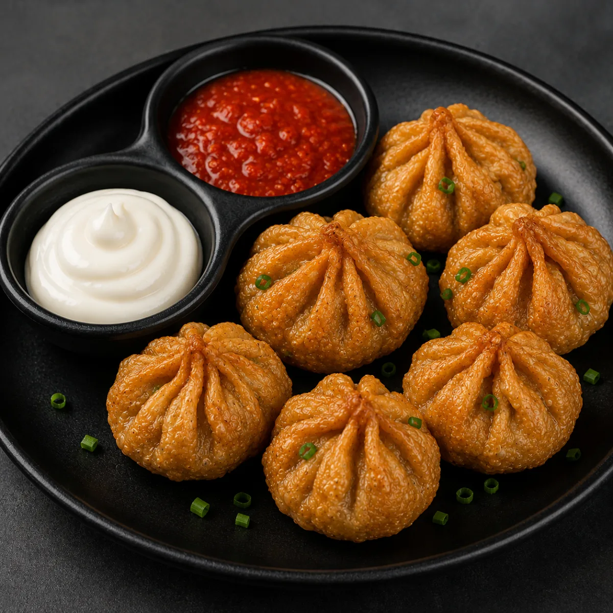 Simple Veg Momos Fried (6 pcs)